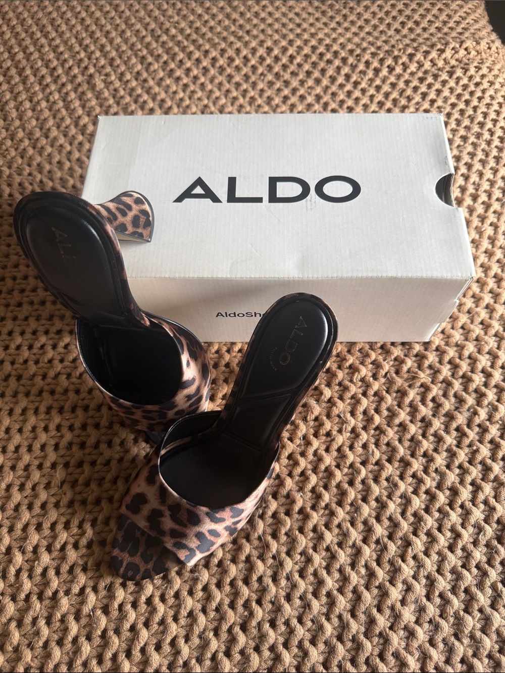 ALDO Leopard Print Slide Mules in Brown and Black